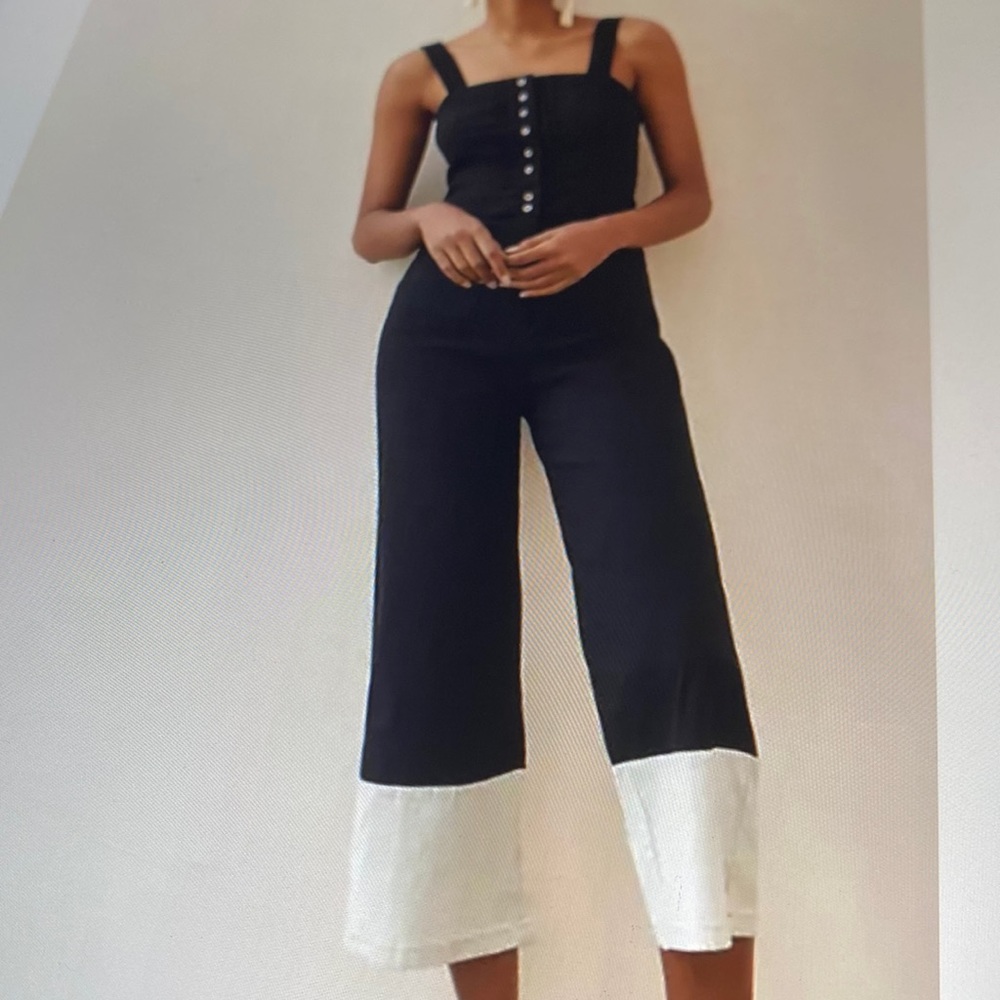 Anthropologie Maeve Colette Cropped Wide leg jumpsuit EUC
